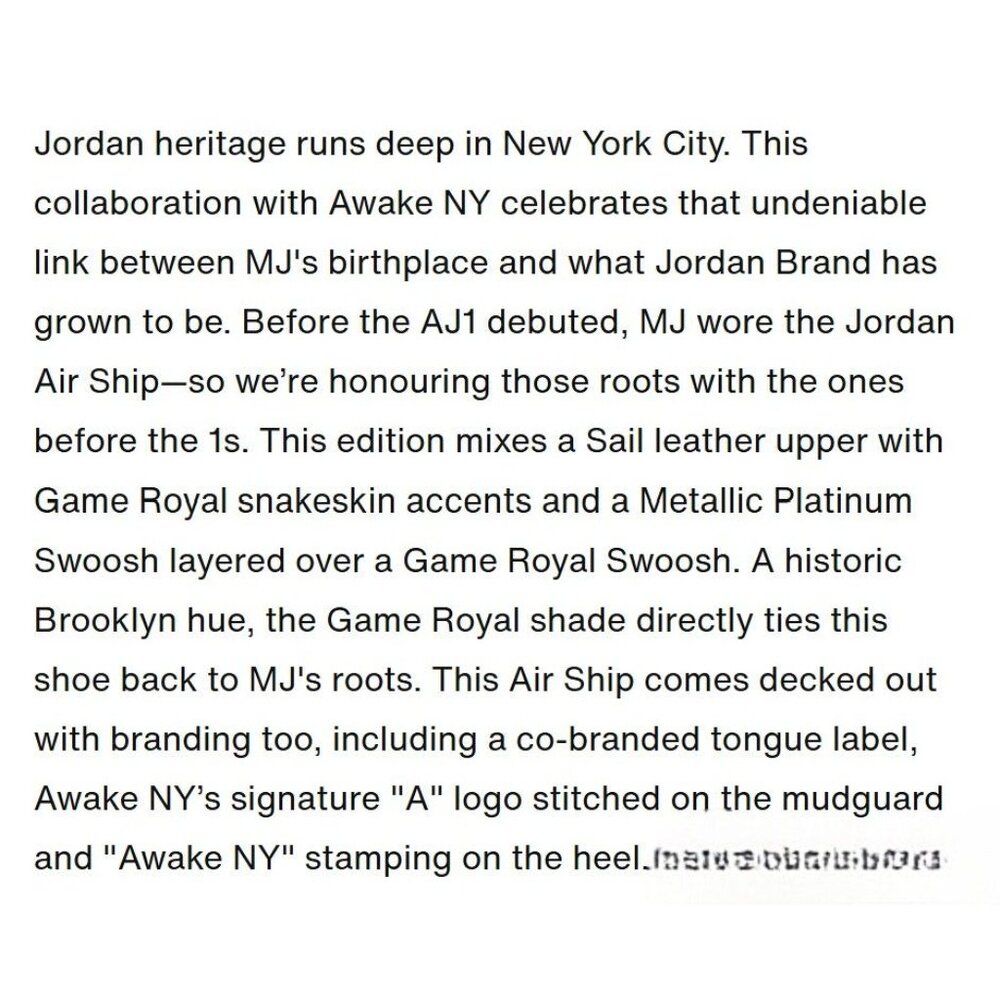 Nike Jordan Air Ship x Awake NY Game Royal FN8675-104 Men 9.5 NEW RARE SOLD OUT - Picture 11 of 15